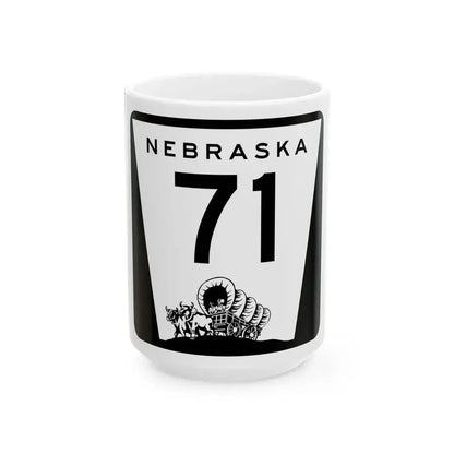 N-71 (Nebraska) (Road Sign) White Coffee Mug 15oz - Go Mug Yourself