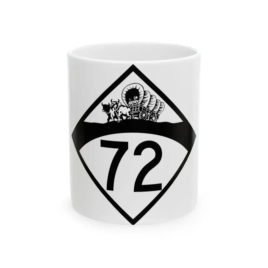 N-72 1950 (Nebraska) (Road Sign) White Coffee Mug 11oz - Go Mug Yourself