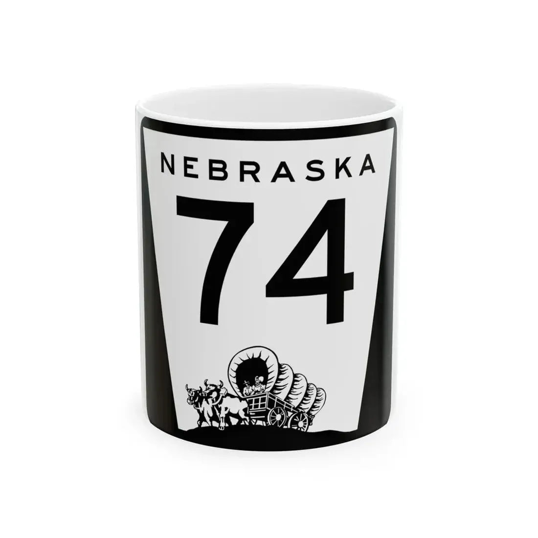 N-74 (Nebraska) (Road Sign) White Coffee Mug 11oz - Go Mug Yourself