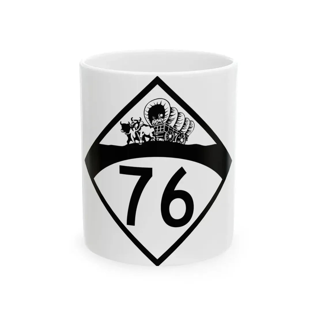 N-76 1950 (Nebraska) (Road Sign) White Coffee Mug 11oz - Go Mug Yourself