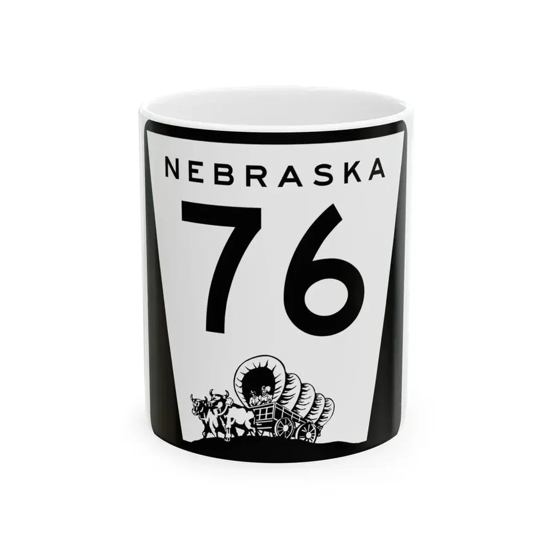 N-76 (Nebraska) (Road Sign) White Coffee Mug 11oz - Go Mug Yourself