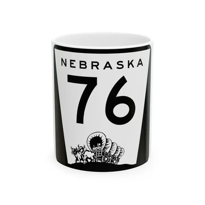 N-76 (Nebraska) (Road Sign) White Coffee Mug 11oz - Go Mug Yourself