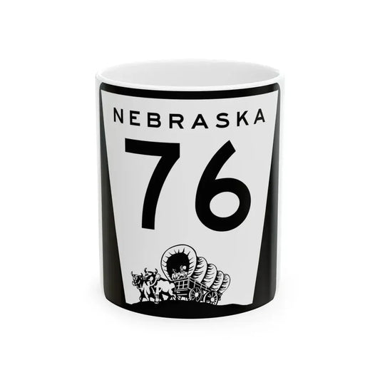 N-76 (Nebraska) (Road Sign) White Coffee Mug 11oz - Go Mug Yourself