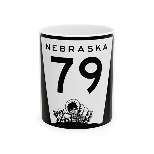 N-79 (Nebraska) (Road Sign) White Coffee Mug 11oz - Go Mug Yourself