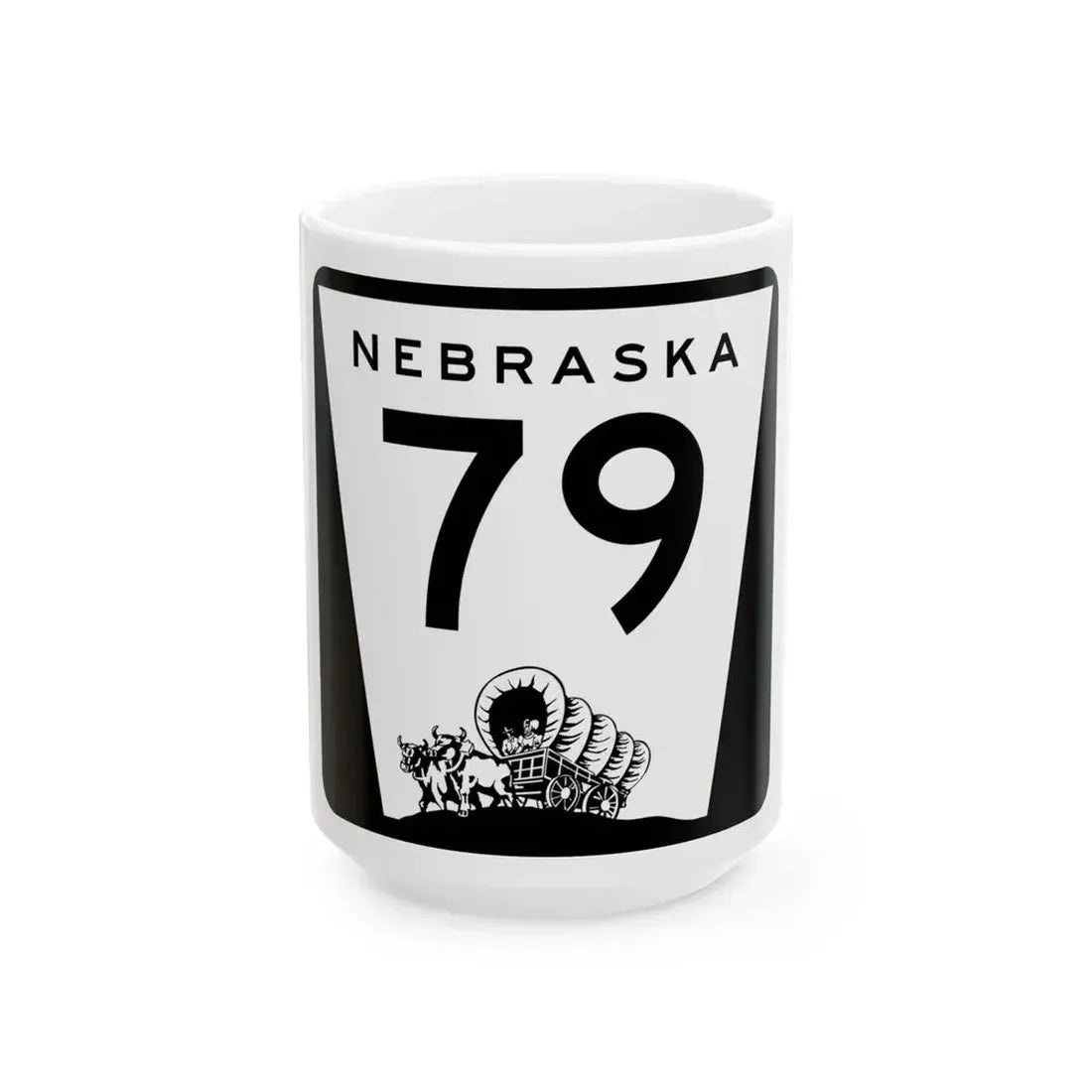 N-79 (Nebraska) (Road Sign) White Coffee Mug 15oz - Go Mug Yourself