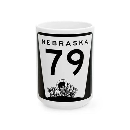 N-79 (Nebraska) (Road Sign) White Coffee Mug 15oz - Go Mug Yourself