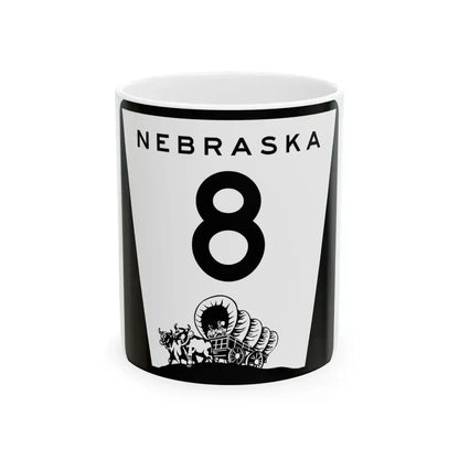 N-8 (Nebraska) (Road Sign) White Coffee Mug 11oz - Go Mug Yourself