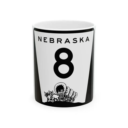 N-8 (Nebraska) (Road Sign) White Coffee Mug 11oz - Go Mug Yourself