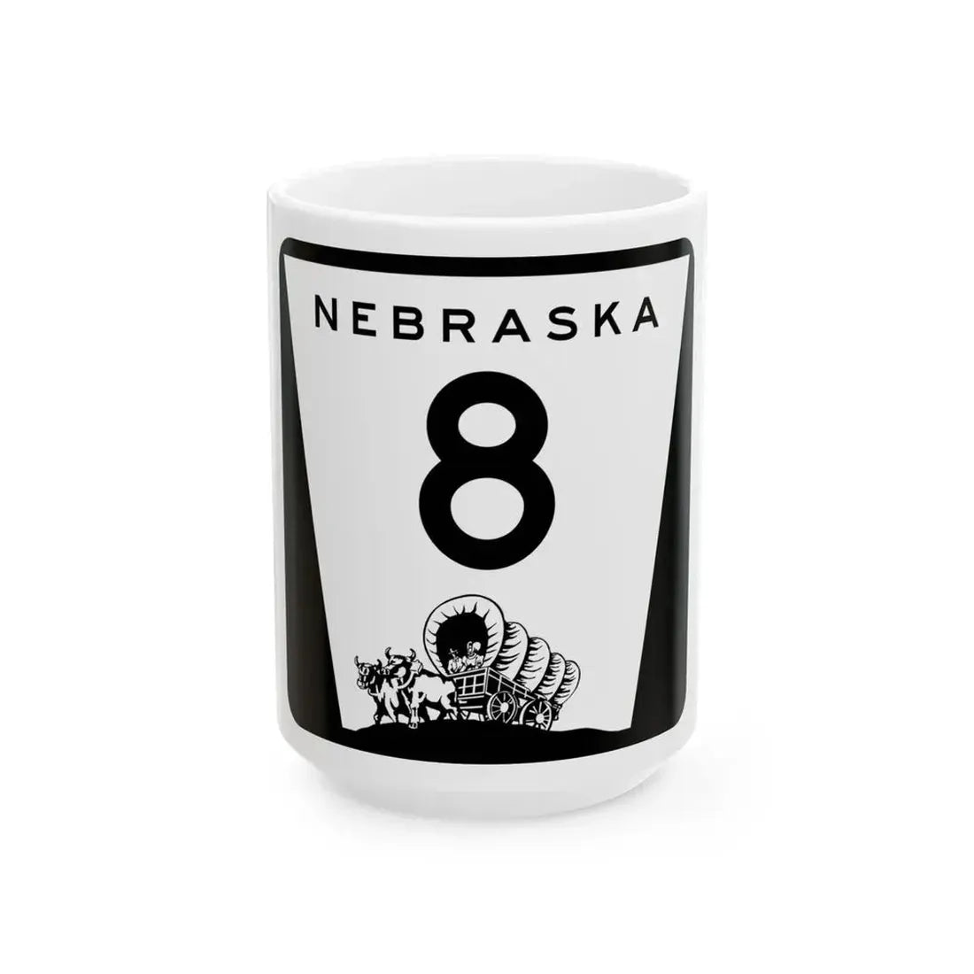 N-8 (Nebraska) (Road Sign) White Coffee Mug 15oz - Go Mug Yourself
