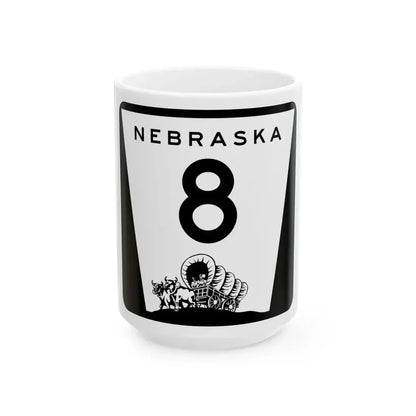 N-8 (Nebraska) (Road Sign) White Coffee Mug 15oz - Go Mug Yourself