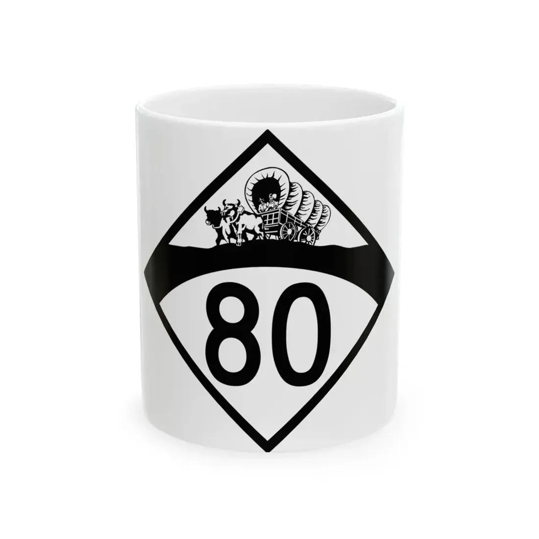 N-80 1950 (Nebraska) (Road Sign) White Coffee Mug 11oz - Go Mug Yourself