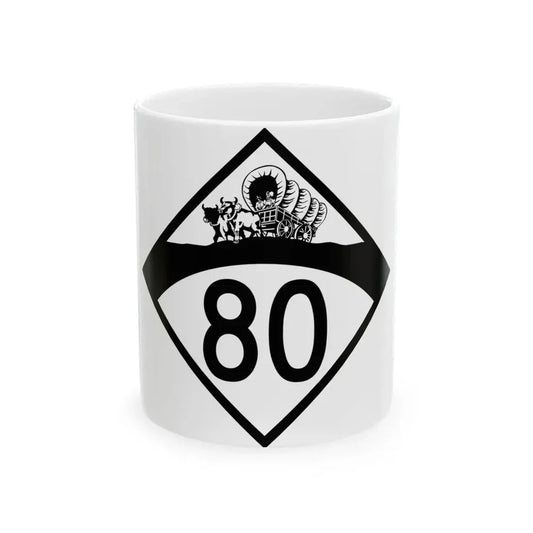 N-80 1950 (Nebraska) (Road Sign) White Coffee Mug 11oz - Go Mug Yourself