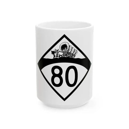 N-80 1950 (Nebraska) (Road Sign) White Coffee Mug 15oz - Go Mug Yourself