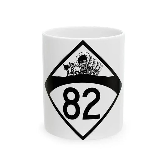 N-82 1950 (Nebraska) (Road Sign) White Coffee Mug 11oz - Go Mug Yourself