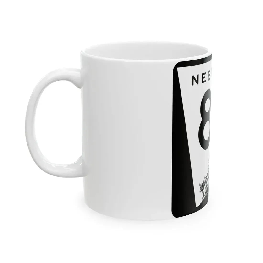 N-82 (Nebraska) (Road Sign) White Coffee Mug - Go Mug Yourself