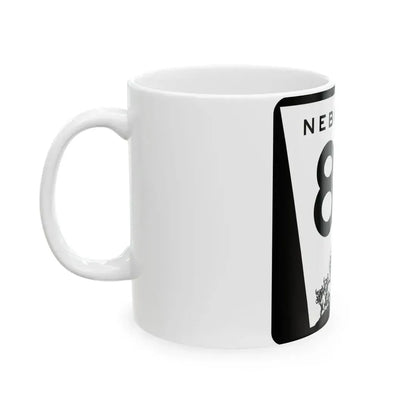 N-82 (Nebraska) (Road Sign) White Coffee Mug - Go Mug Yourself