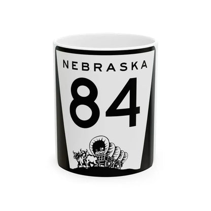 N-84 (Nebraska) (Road Sign) White Coffee Mug 11oz - Go Mug Yourself