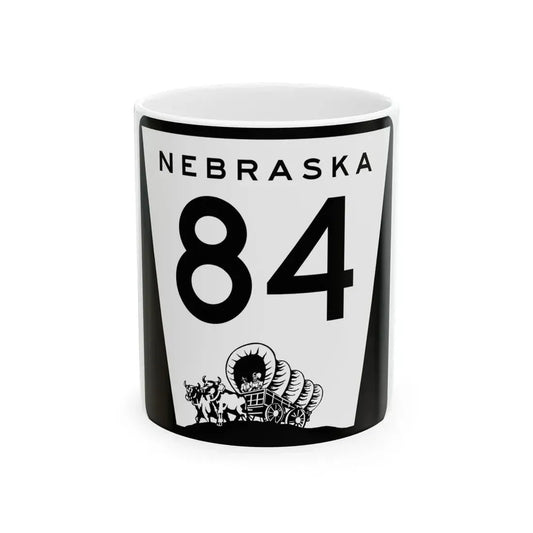 N-84 (Nebraska) (Road Sign) White Coffee Mug 11oz - Go Mug Yourself