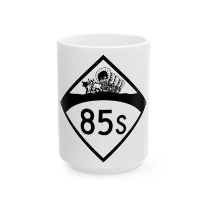 N-85S 1950 (Nebraska) (Road Sign) White Coffee Mug 15oz - Go Mug Yourself