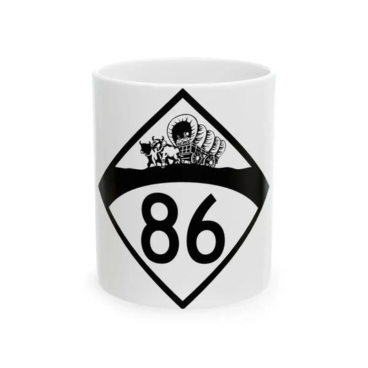 N-86 1950 (Nebraska) (Road Sign) White Coffee Mug 11oz - Go Mug Yourself