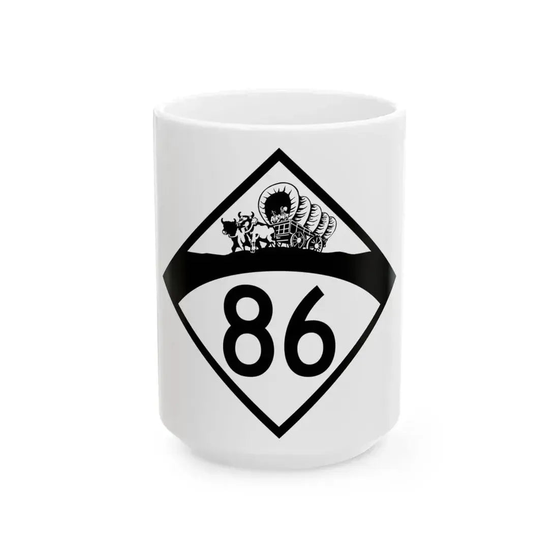 N-86 1950 (Nebraska) (Road Sign) White Coffee Mug 15oz - Go Mug Yourself