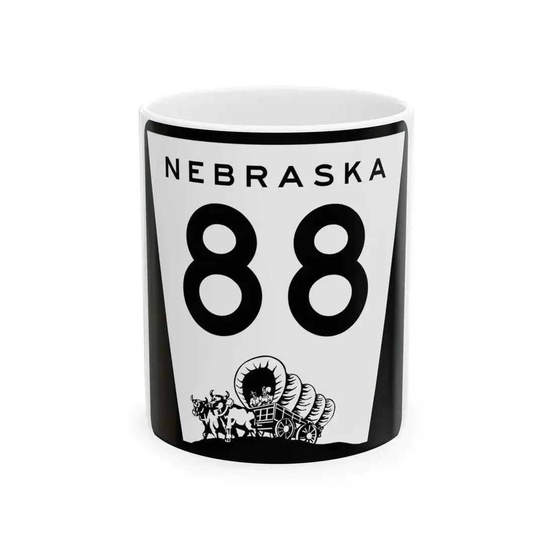N-88 (Nebraska) (Road Sign) White Coffee Mug 11oz - Go Mug Yourself