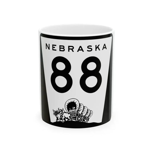 N-88 (Nebraska) (Road Sign) White Coffee Mug 11oz - Go Mug Yourself