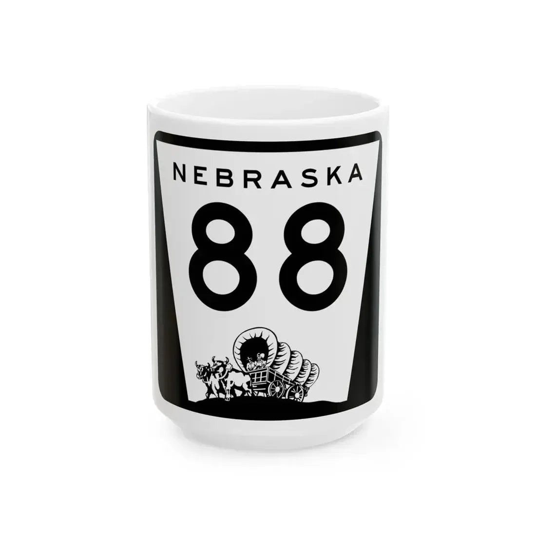 N-88 (Nebraska) (Road Sign) White Coffee Mug 15oz - Go Mug Yourself