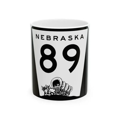 N-89 (Nebraska) (Road Sign) White Coffee Mug 11oz - Go Mug Yourself
