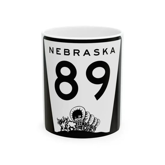 N-89 (Nebraska) (Road Sign) White Coffee Mug 11oz - Go Mug Yourself