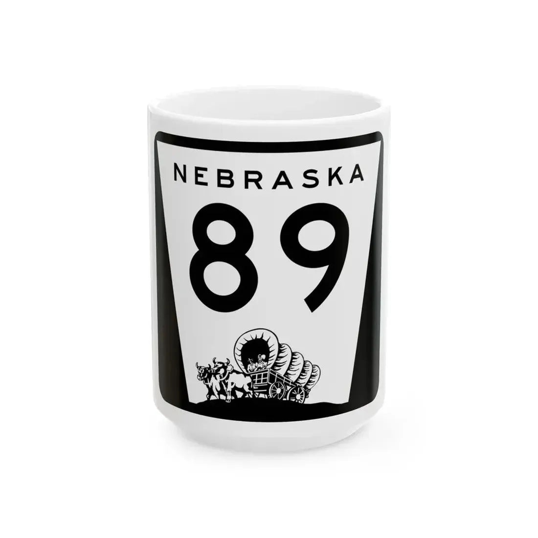 N-89 (Nebraska) (Road Sign) White Coffee Mug 15oz - Go Mug Yourself