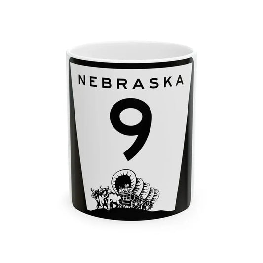 N-9 (Nebraska) (Road Sign) White Coffee Mug 11oz - Go Mug Yourself
