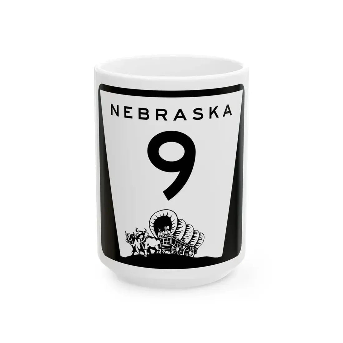 N-9 (Nebraska) (Road Sign) White Coffee Mug 15oz - Go Mug Yourself