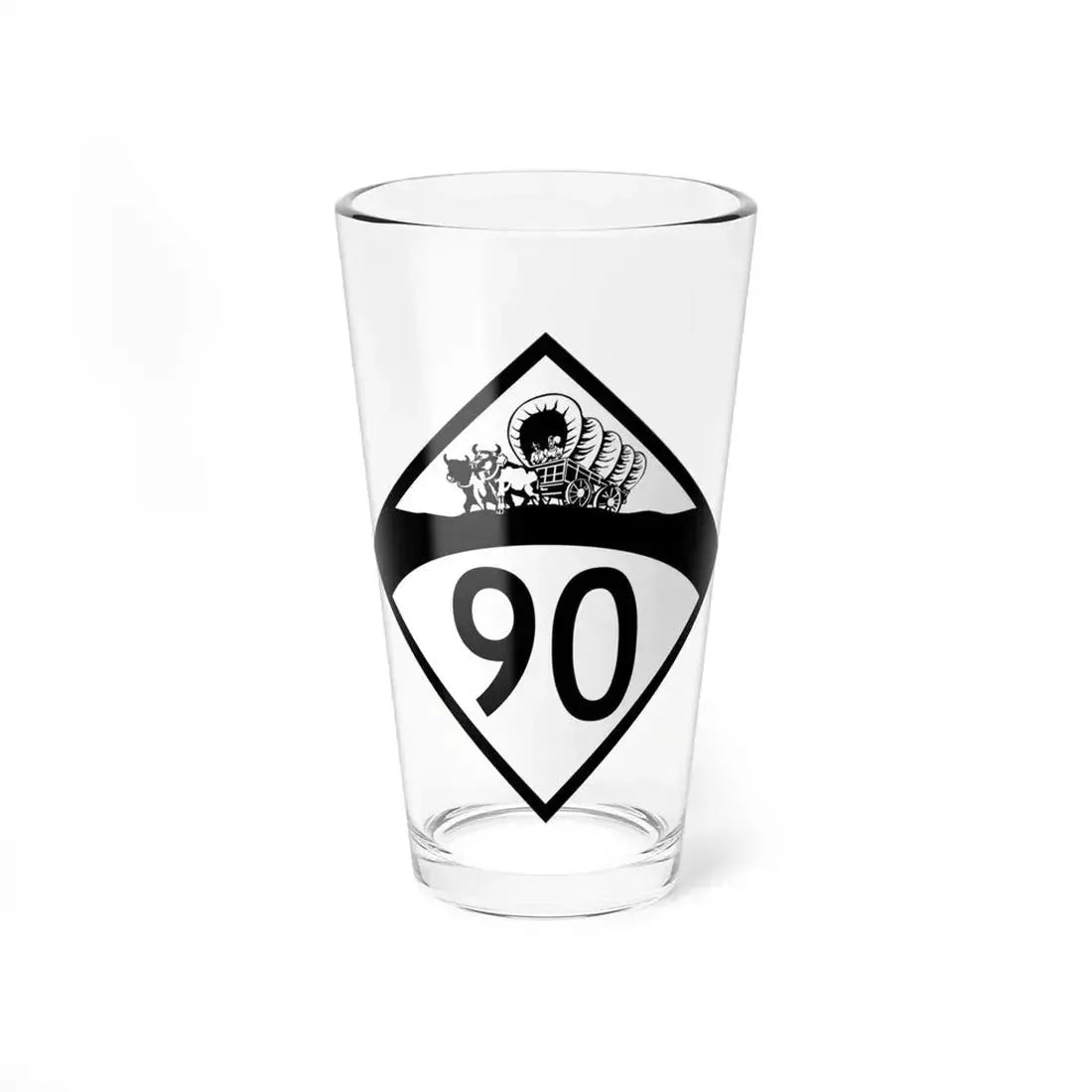 N-90 1950 (Nebraska) (Road Sign) Pint Glass 16oz 16oz - Go Mug Yourself
