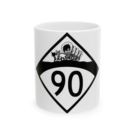 N-90 1950 (Nebraska) (Road Sign) White Coffee Mug 11oz - Go Mug Yourself