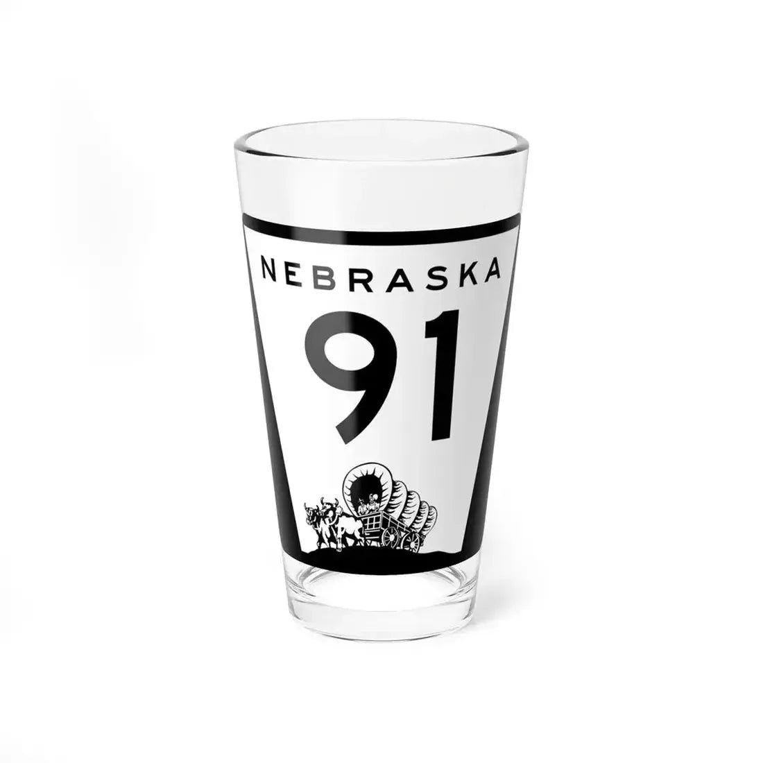 N-91 (Nebraska) (Road Sign) Pint Glass 16oz 16oz - Go Mug Yourself