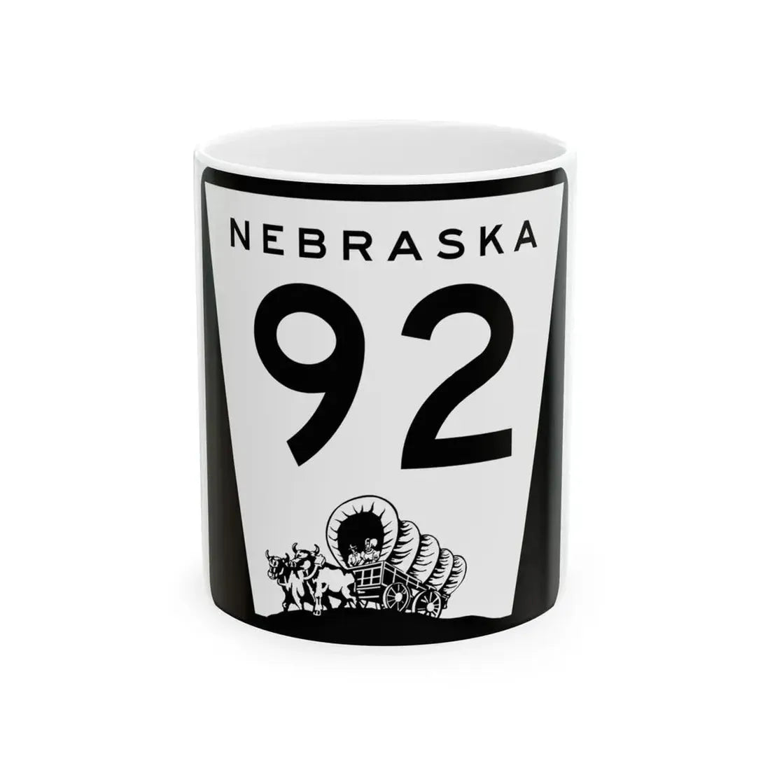 N-92 (Nebraska) (Road Sign) White Coffee Mug 11oz - Go Mug Yourself