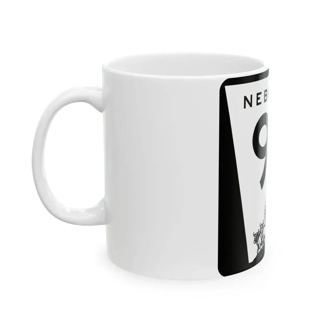 N-92 (Nebraska) (Road Sign) White Coffee Mug - Go Mug Yourself