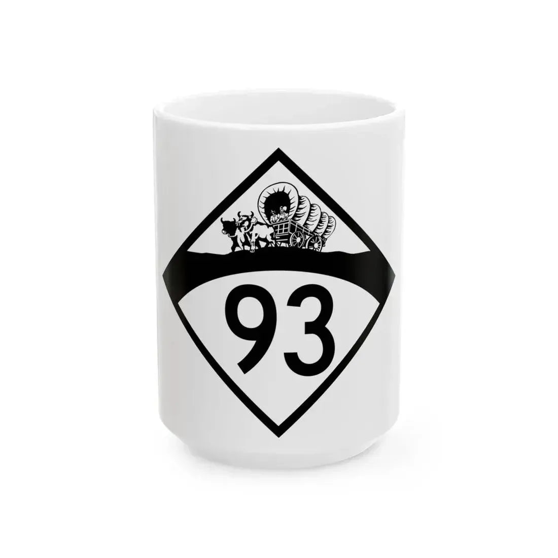 N-93 1950 (Nebraska) (Road Sign) White Coffee Mug 15oz - Go Mug Yourself