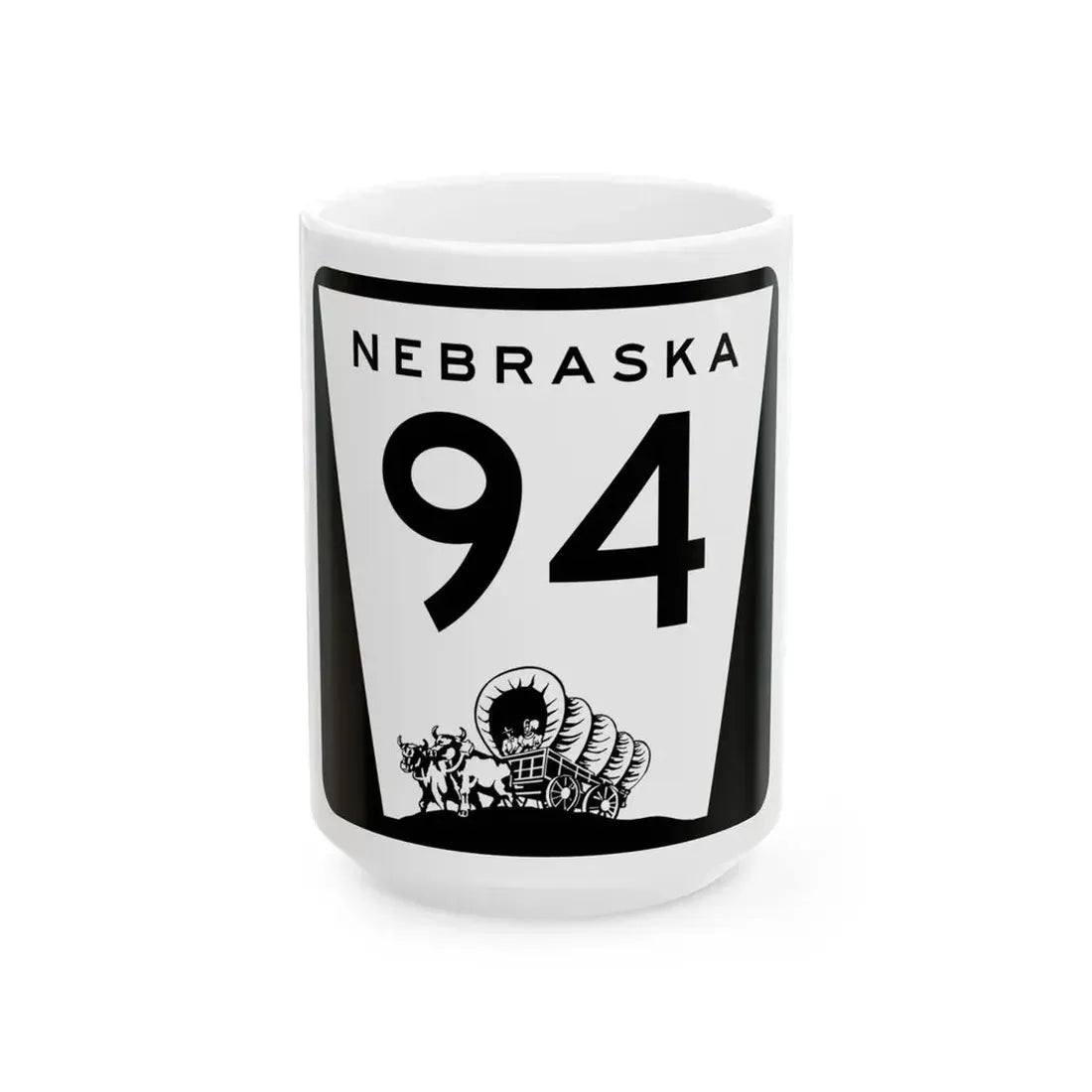 N-94 (Nebraska) (Road Sign) White Coffee Mug 15oz - Go Mug Yourself