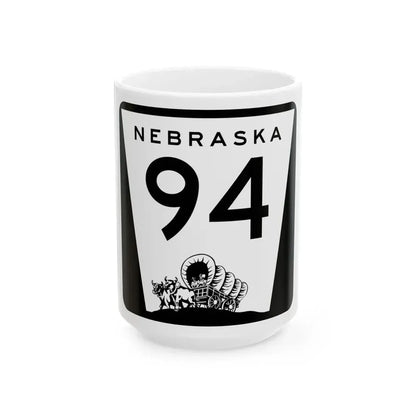 N-94 (Nebraska) (Road Sign) White Coffee Mug 15oz - Go Mug Yourself
