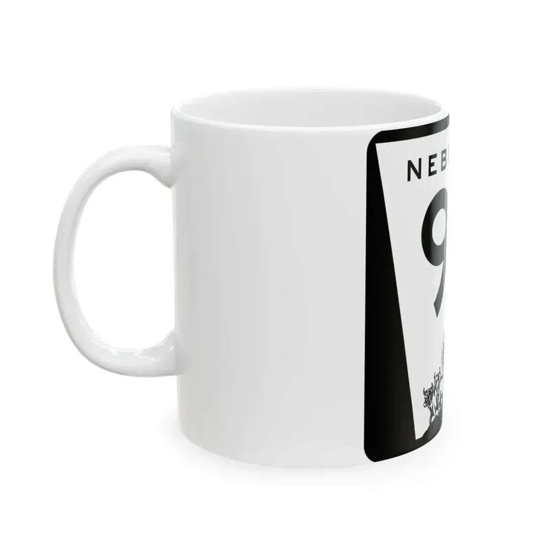 N-94 (Nebraska) (Road Sign) White Coffee Mug - Go Mug Yourself