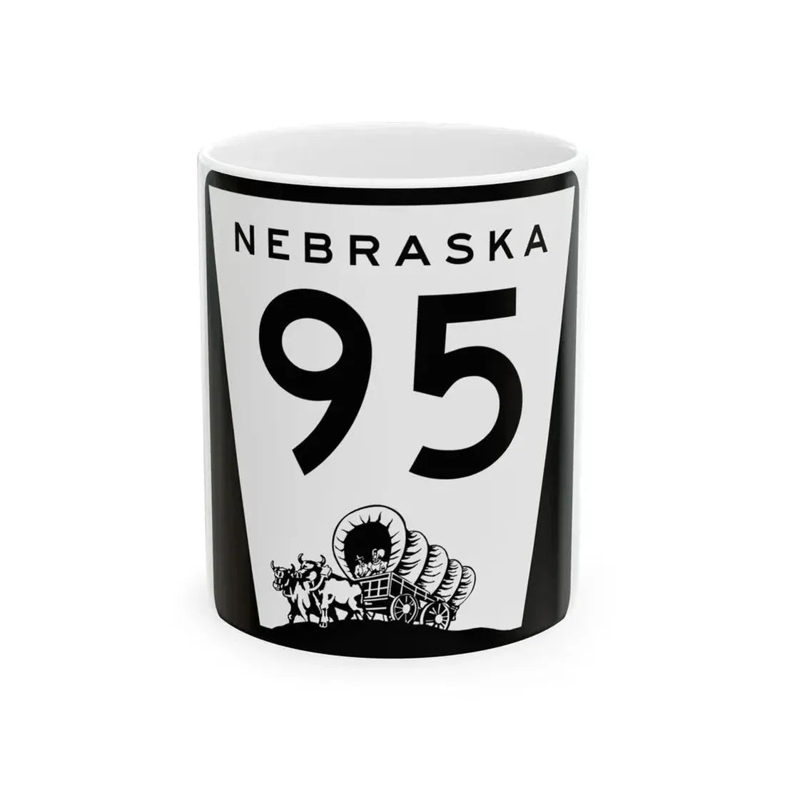 N-95 (Nebraska) (Road Sign) White Coffee Mug 11oz - Go Mug Yourself