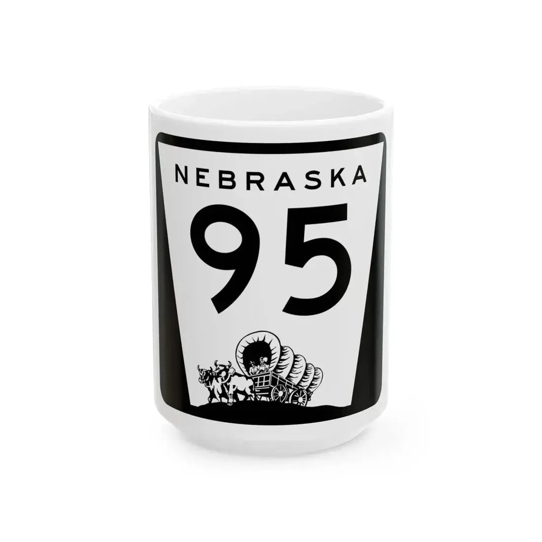 N-95 (Nebraska) (Road Sign) White Coffee Mug 15oz - Go Mug Yourself