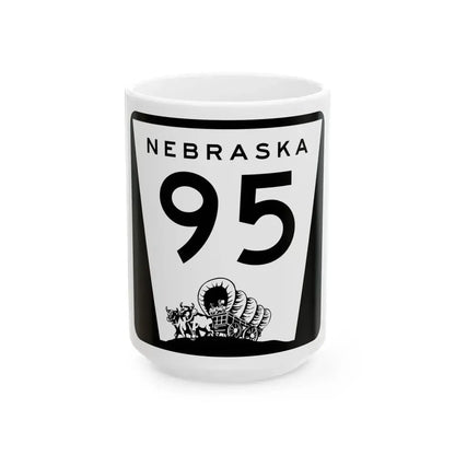 N-95 (Nebraska) (Road Sign) White Coffee Mug 15oz - Go Mug Yourself