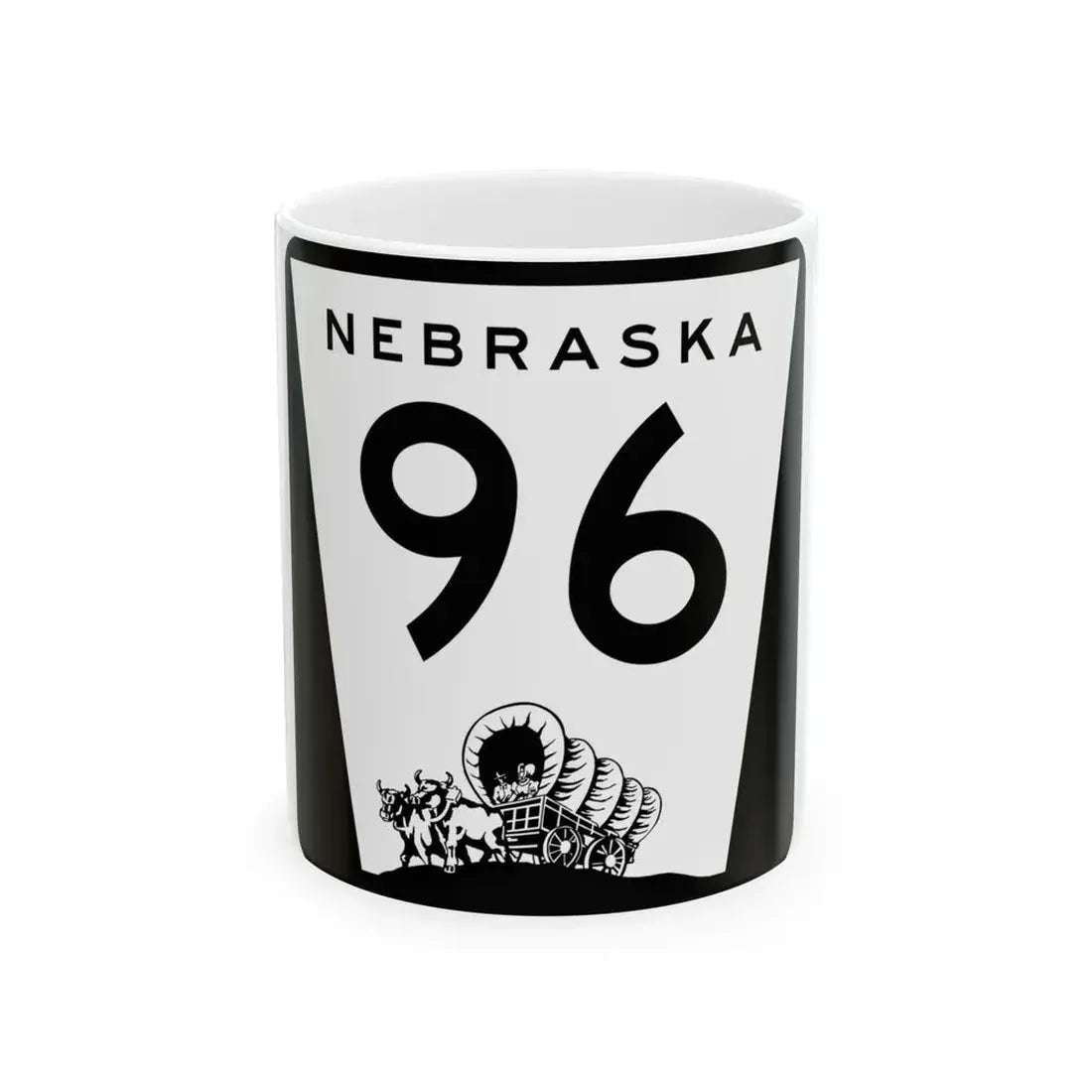 N-96 (Nebraska) (Road Sign) White Coffee Mug 11oz - Go Mug Yourself