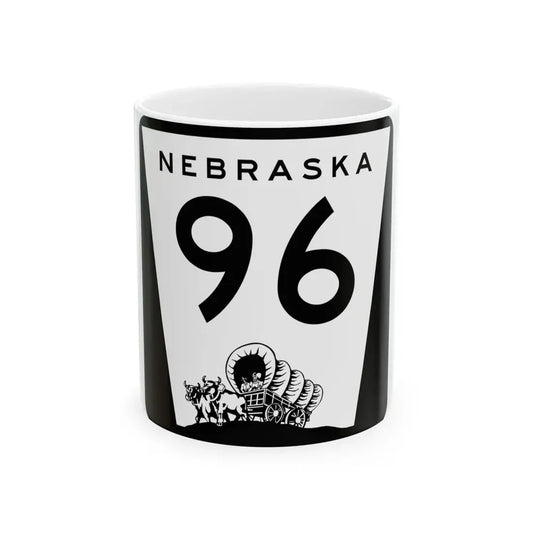 N-96 (Nebraska) (Road Sign) White Coffee Mug 11oz - Go Mug Yourself