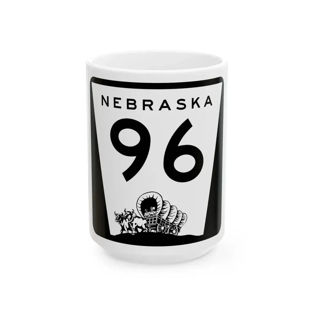 N-96 (Nebraska) (Road Sign) White Coffee Mug 15oz - Go Mug Yourself