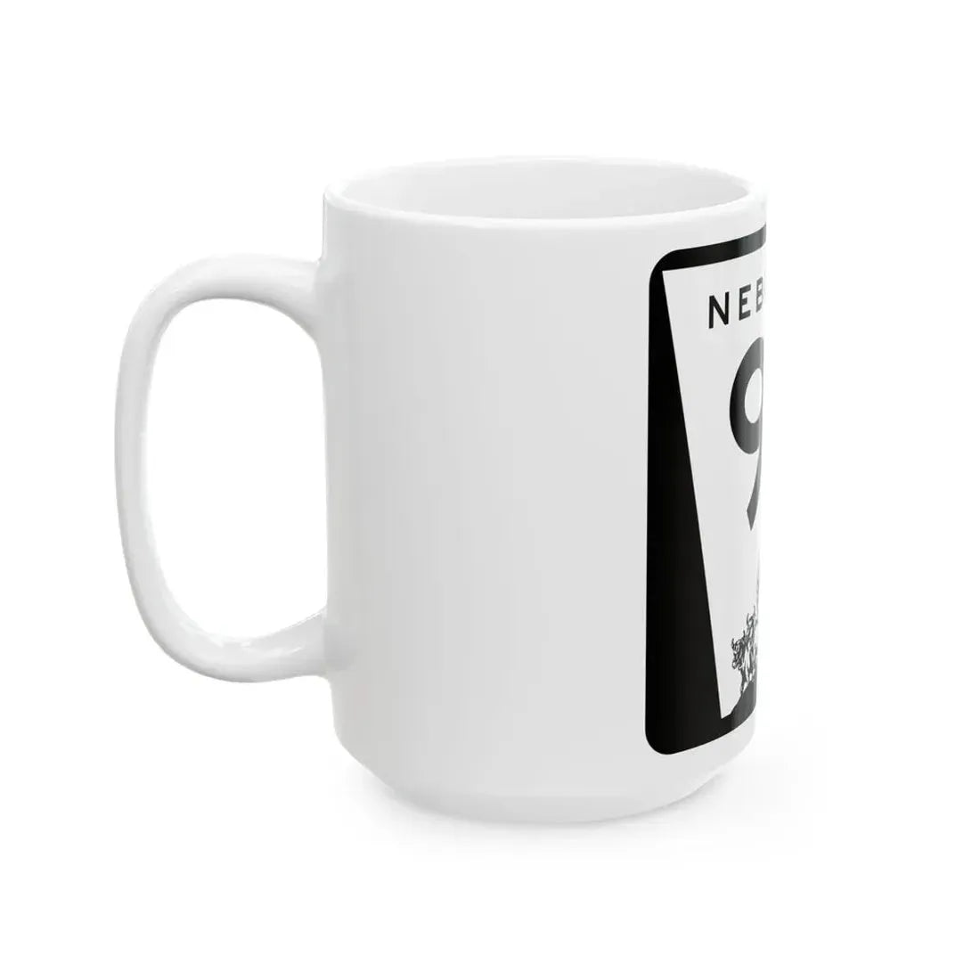 N-96 (Nebraska) (Road Sign) White Coffee Mug - Go Mug Yourself