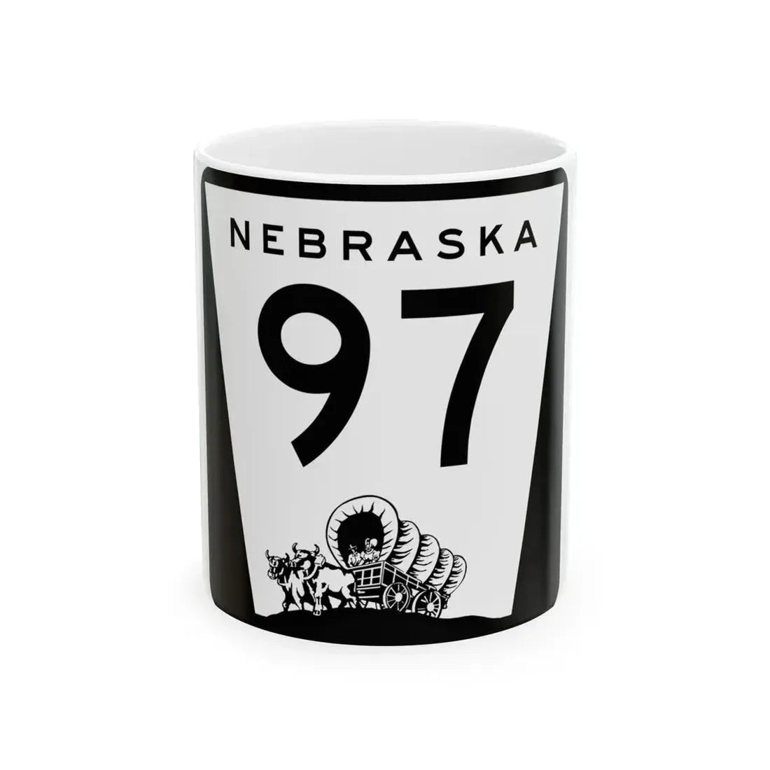 N-97 (Nebraska) (Road Sign) White Coffee Mug 11oz - Go Mug Yourself